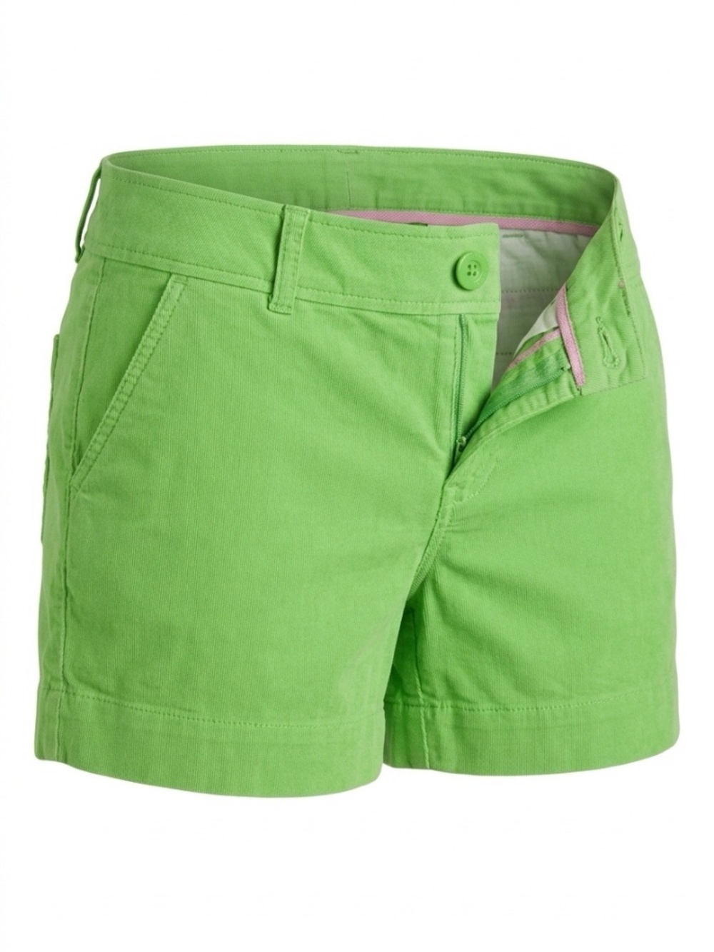 Lilly Pulitzer Chino Shorts Green Cotton Flat Pockets - size 4
